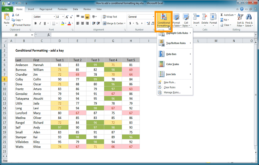 آموزش کاربردی اکسل – آموزش قسمتی از: Conditional Formatting در اکسل