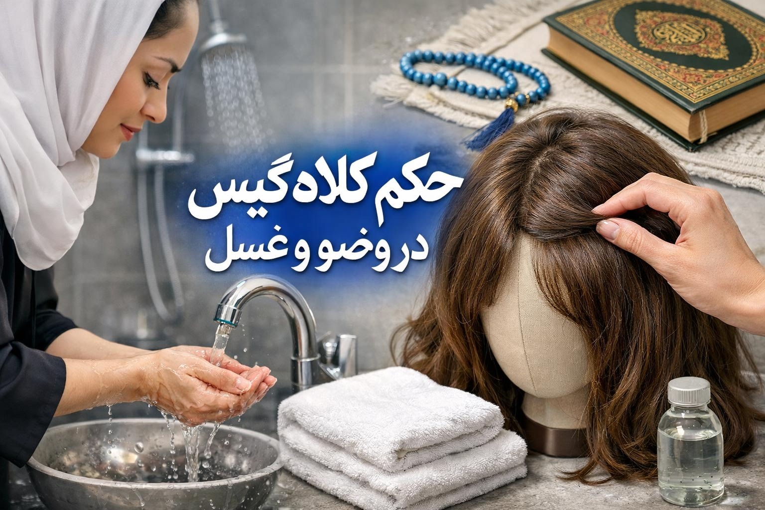 حکم کلاه گیس در وضو و غسل