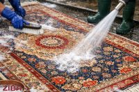 شستشوی فرش دستباف ابریشمی بدون آسیب در قالیشویی زیبا