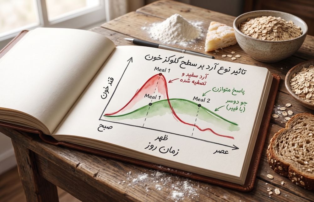 تاثیر آرد جودوسر و آرد سفید تصفیه شده بر قند خون